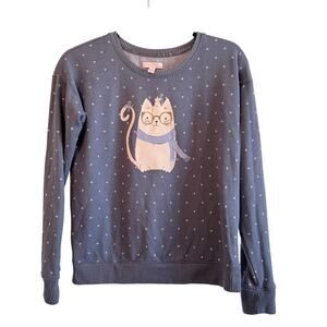 Lauren Conrad Novelty Cat & Mouse Cozy Pullover Sweater Womens Sz Petite XS